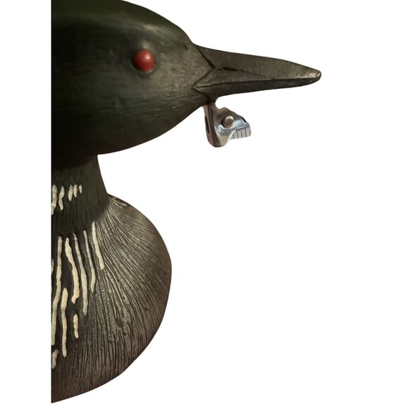 Vintage Handcrafted Loon Duck Decoy Hunting Collectible Carved Wooden Sculpture - Picture 16 of 16